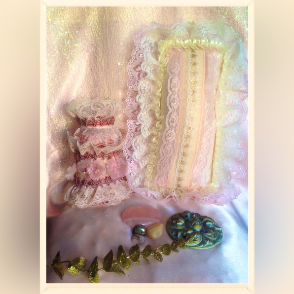 Hand Crafted Love&Lace Pillow Peach&VanillaAroma Shabby Chic - Picture 7 of 7